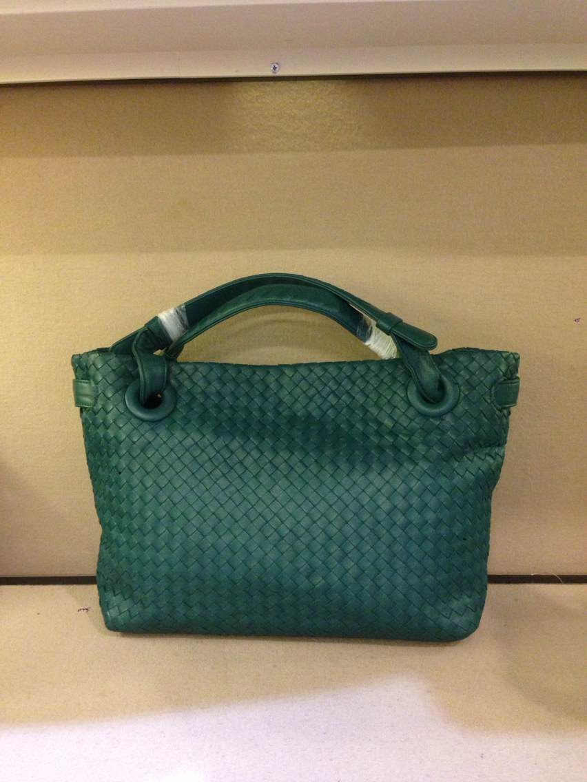奢侈品包包 宝缇嘉 BV编织包 7001 蓝绿色 原版羊皮 手提女包