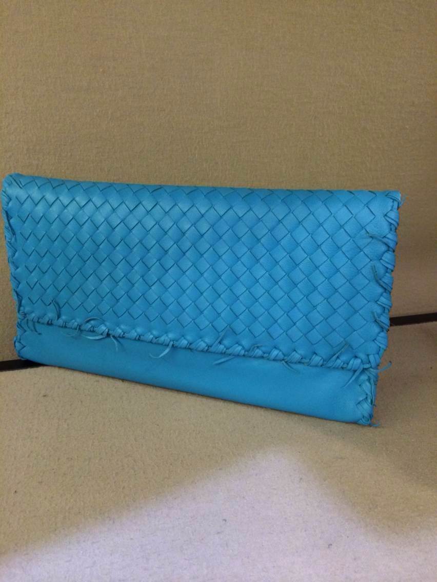 2015新款女包 BV 宝缇嘉 进口羊皮编织手包流苏款 中蓝