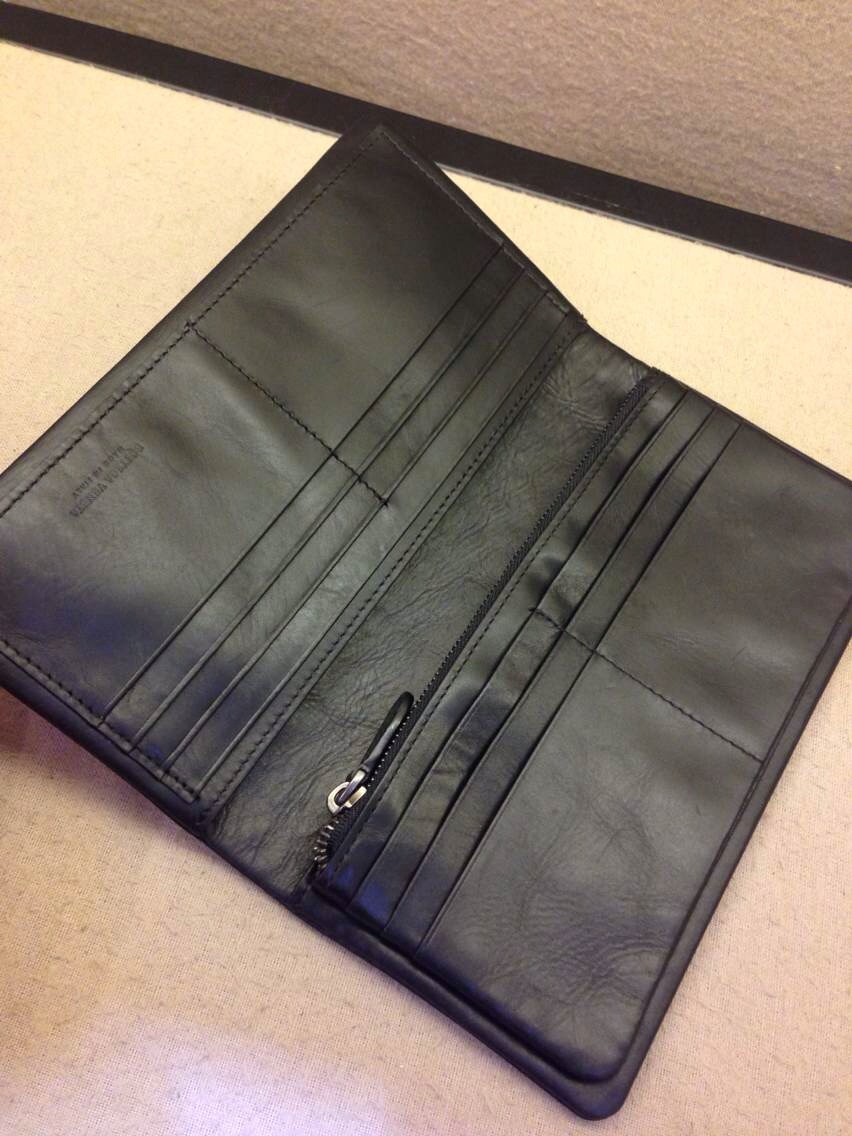 专柜新款 BV宝缇嘉顶级原版胎牛皮 黑色 男女通用长款钱夹护照夹