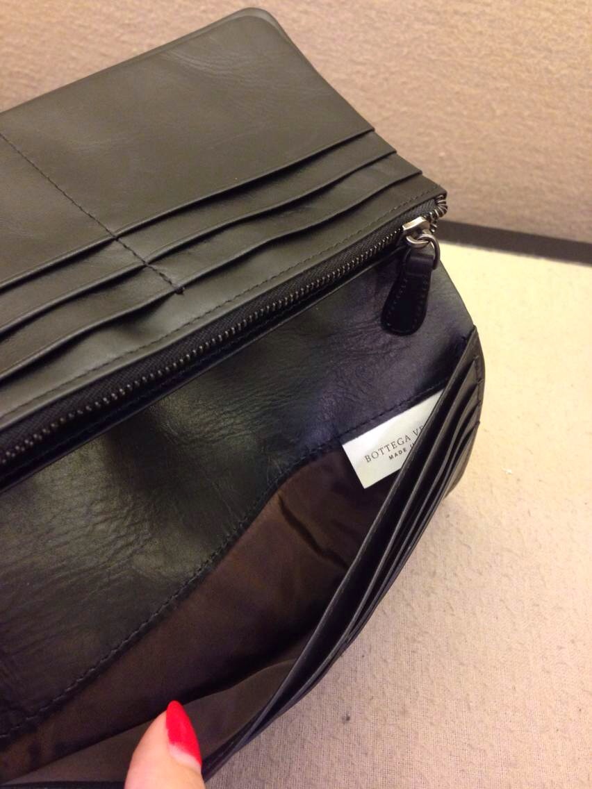 专柜新款 BV宝缇嘉顶级原版胎牛皮 黑色 男女通用长款钱夹护照夹